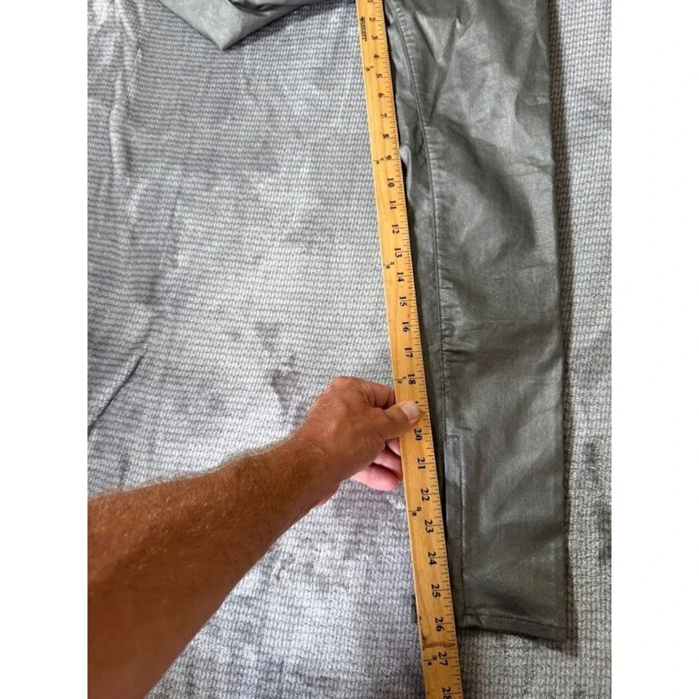 Rag & Bone Intermix Metallic Pewter Zipper Capri Pants 25X26.